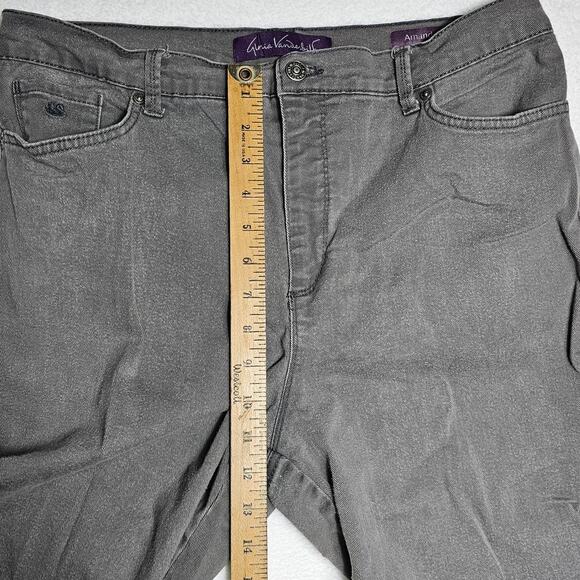 Gloria Vanderbilt Amanda Jeans Size 14 Grey Classic High Rise Stretch Straight - Picture 5 of 10